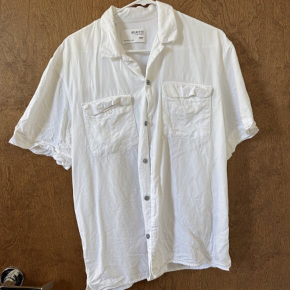 Selected Homme Bright White Short Sleeve Shirt - Picture 2 of 3